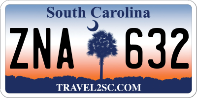 SC license plate ZNA632