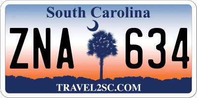SC license plate ZNA634