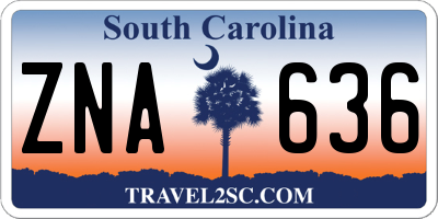 SC license plate ZNA636