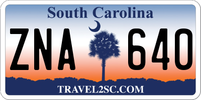 SC license plate ZNA640