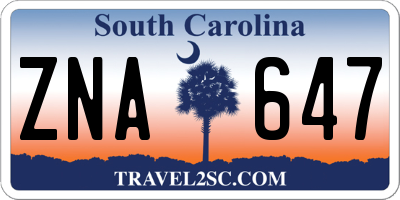 SC license plate ZNA647