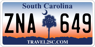 SC license plate ZNA649