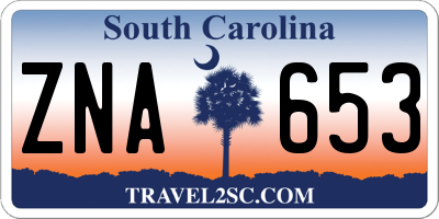 SC license plate ZNA653