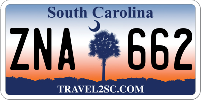 SC license plate ZNA662