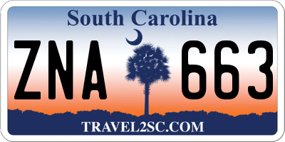 SC license plate ZNA663