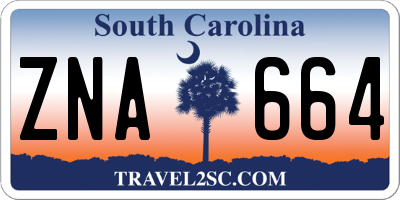 SC license plate ZNA664
