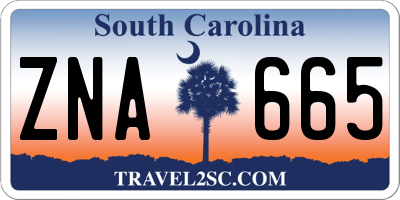 SC license plate ZNA665