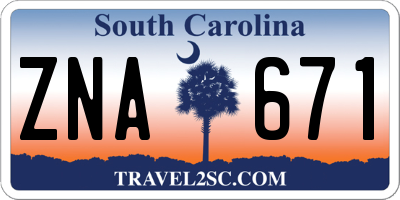 SC license plate ZNA671