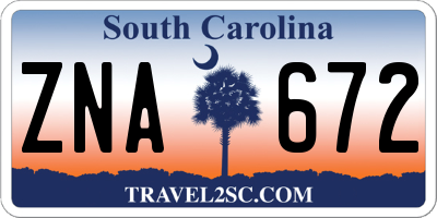 SC license plate ZNA672