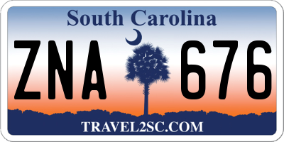 SC license plate ZNA676