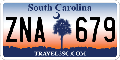 SC license plate ZNA679