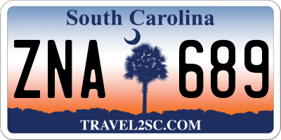 SC license plate ZNA689