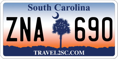 SC license plate ZNA690