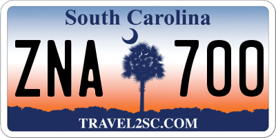 SC license plate ZNA700