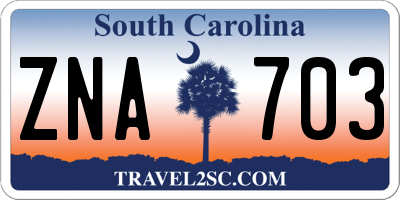 SC license plate ZNA703