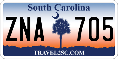SC license plate ZNA705