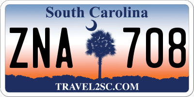 SC license plate ZNA708