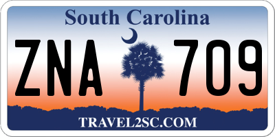 SC license plate ZNA709