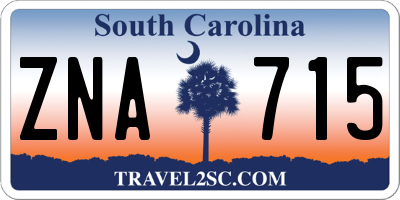 SC license plate ZNA715
