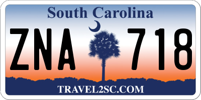 SC license plate ZNA718
