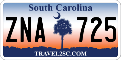 SC license plate ZNA725