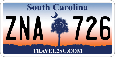 SC license plate ZNA726