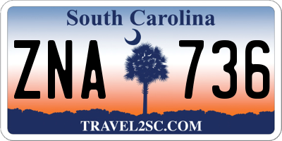 SC license plate ZNA736