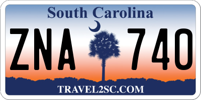 SC license plate ZNA740