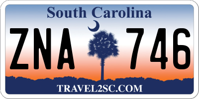 SC license plate ZNA746