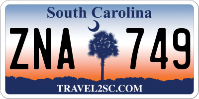 SC license plate ZNA749