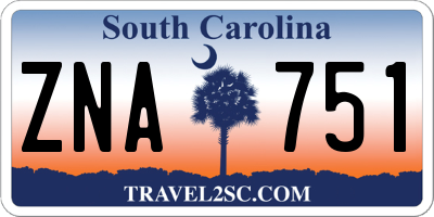 SC license plate ZNA751