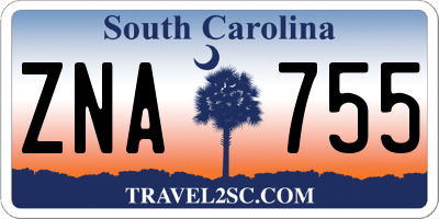 SC license plate ZNA755