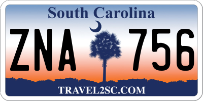 SC license plate ZNA756