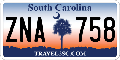 SC license plate ZNA758