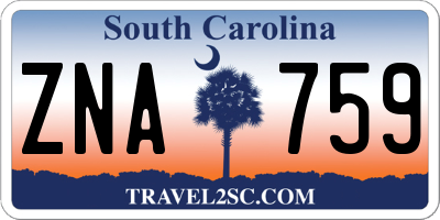 SC license plate ZNA759
