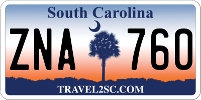 SC license plate ZNA760