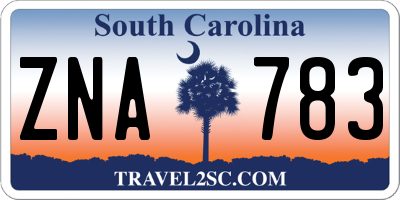 SC license plate ZNA783