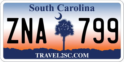 SC license plate ZNA799