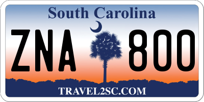 SC license plate ZNA800
