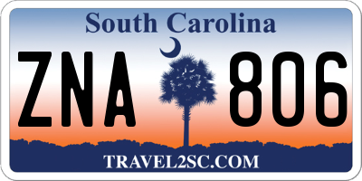 SC license plate ZNA806