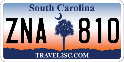 SC license plate ZNA810