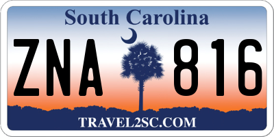 SC license plate ZNA816