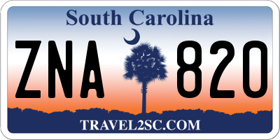 SC license plate ZNA820