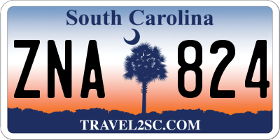 SC license plate ZNA824