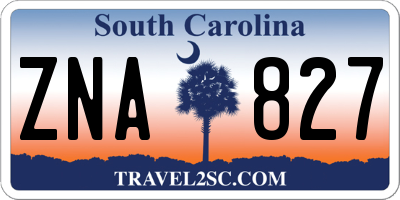 SC license plate ZNA827