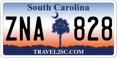 SC license plate ZNA828