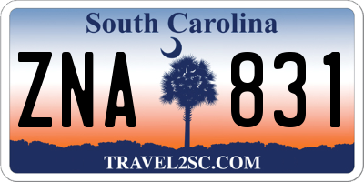 SC license plate ZNA831