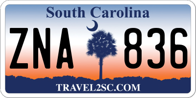 SC license plate ZNA836