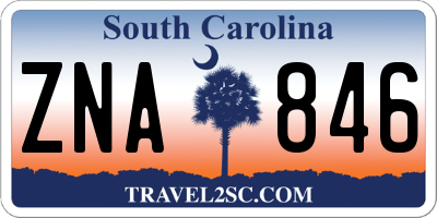SC license plate ZNA846