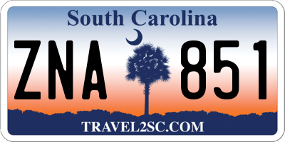 SC license plate ZNA851